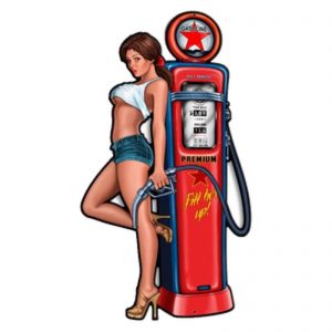 Formede skilt Gas pump girl