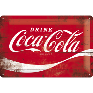 Skilt 20x30 Coca-Cola rød