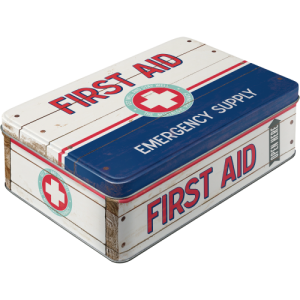 Boks flat First Aid blå