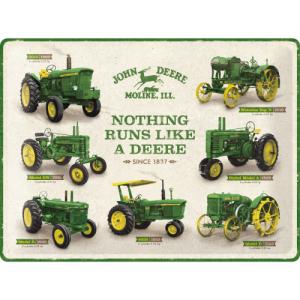 Skilt preget 30x40 John-Deere model chart