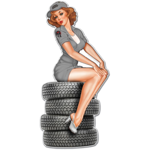 Formede Skilt Tire Babe