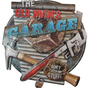 Formede skilt The old man's garage