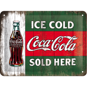 Skilt 15x20 Ice cold Coca-Cola
