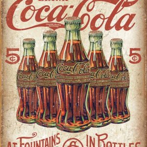 Skilt 30x40 Coca-Cola Five bottles