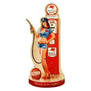 Formede skilt Mobilgas girl