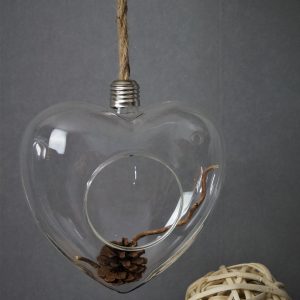 Hjerteoppheng i klart glass