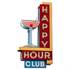 Formede skilt Happy hour «Neon styled»