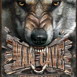 Skilt 30x40 Man Cave Wolf