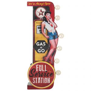 Lysskilt Gas’n go m/lyspærer