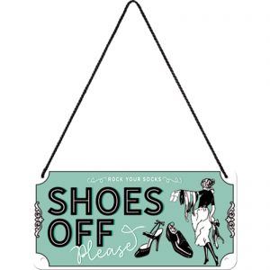 Skilt 10x20 Shoes off
