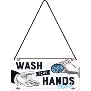 Skilt 10x20 Wash your hands