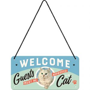 Skilt 10x20 Welcome cat