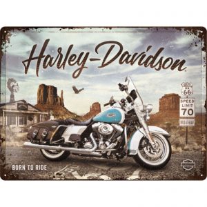 Skilt preget 30x40 Harley-Davidson Route 66