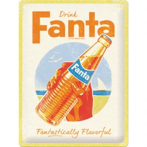 Skilt preget 30x40 Fanta bottle beach