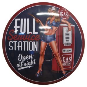 Skilt rundt «Full Service Button»