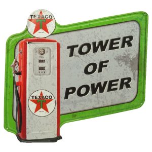 Formede skilt Texaco Tower of Power Diecut