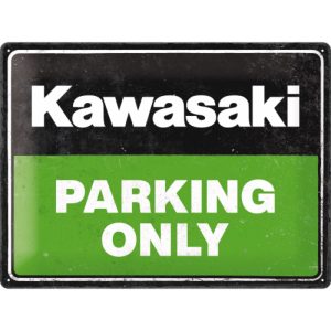 Skilt preget 30x40 Kawasaki Parking Only Green
