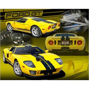 Skilt 30x40 Ford GT Yellow