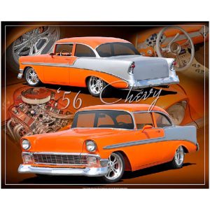 Skilt 30x40 1956 Orange Chevy