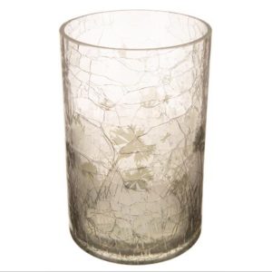 113631 Lysglass Løvetann krakelert grå 10x15cm