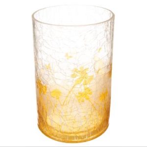113633 Lysglass Løvetann krakelert gul10x15cm