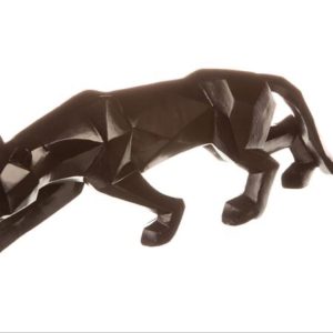 114497 Leopard stående kantete sort 32x6x10cm