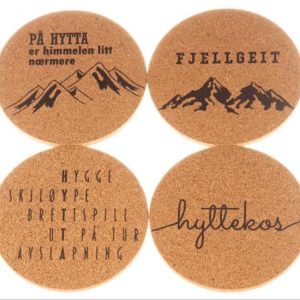 114974 Bordbrikke  hyttekos kork 5 mm d:10 cm 4stk