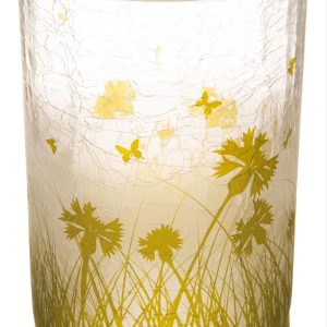 113635 Lysglass krakelert løvetann grønn 10x15 cm
