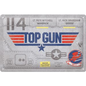 Skilt 20x30 Top Gun Aircraft Metal