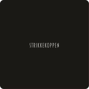 Glassbrikke 10x10cm so/hvi Strikkekoppen MDF