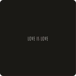 Glassbrikke 10x10cm sort/hvit Love MDF