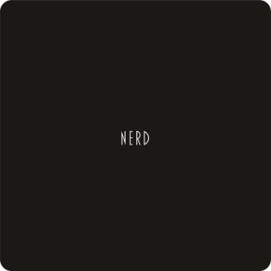 Glassbrikke 10x10cm sort/hvit Nerd MDF