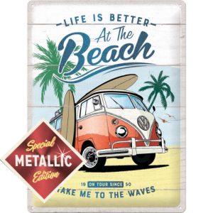 Skilt preget 30x40 Volkswagen Bulli Beach Metallic Special Edition
