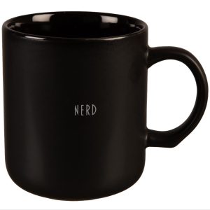 Krus matt sort m/hvitt Nerd 330ml 8,2x9,3cm 200g