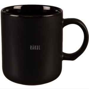 Krus matt sort m/hvitt Råkul 330ml 8,2x9,3cm 200g