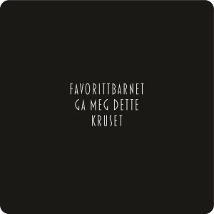 Glassbrikke 10x10cm so/hv Favorittbarnet MDF