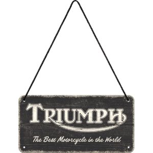 Skilt 10x20 Triumph Logo Black Wood