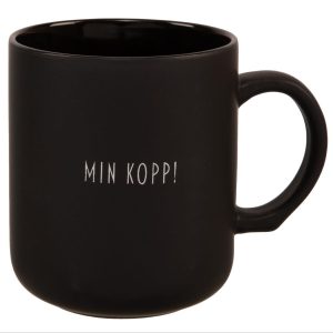 Krus matt sort m/hvitt Min kopp! 330ml 8,2x9,3cm 200g