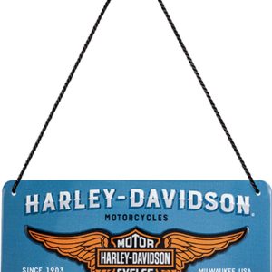 Skilt 10x20 Harley-Davidson Logo Blue