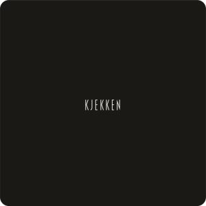 Glassbrikke 10x10cm sort/hvit Kjekken MDF