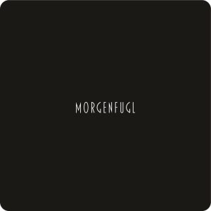 Glassbrikke 10x10cm sort/hvi Morgenfugl MDF
