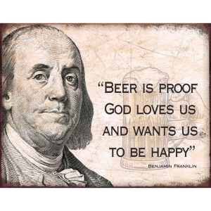 Skilt 30x40 Benjamin Franklin, Beer