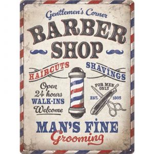 Skilt preget 30x40 Barber Shop