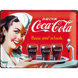 Skilt preget 30x40 Coca-Cola Waitress