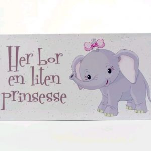 106652 Skilt Elefant prinsesse