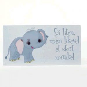 106854 Skilt Mirakel Elefant Blå