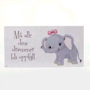 106860 Skilt Drømmer Elefant Rosa
