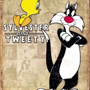 Skilt 30x40 Tweety & Sylvester Retro