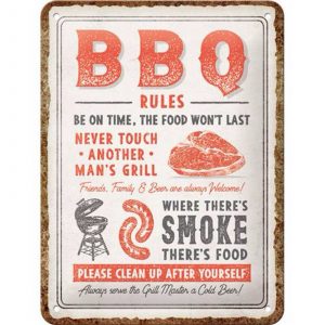 Skilt 15x20 BBQ Rules