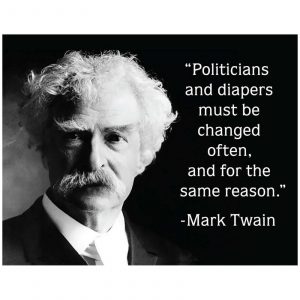 Skilt 30x40 Mark Twain Politicians